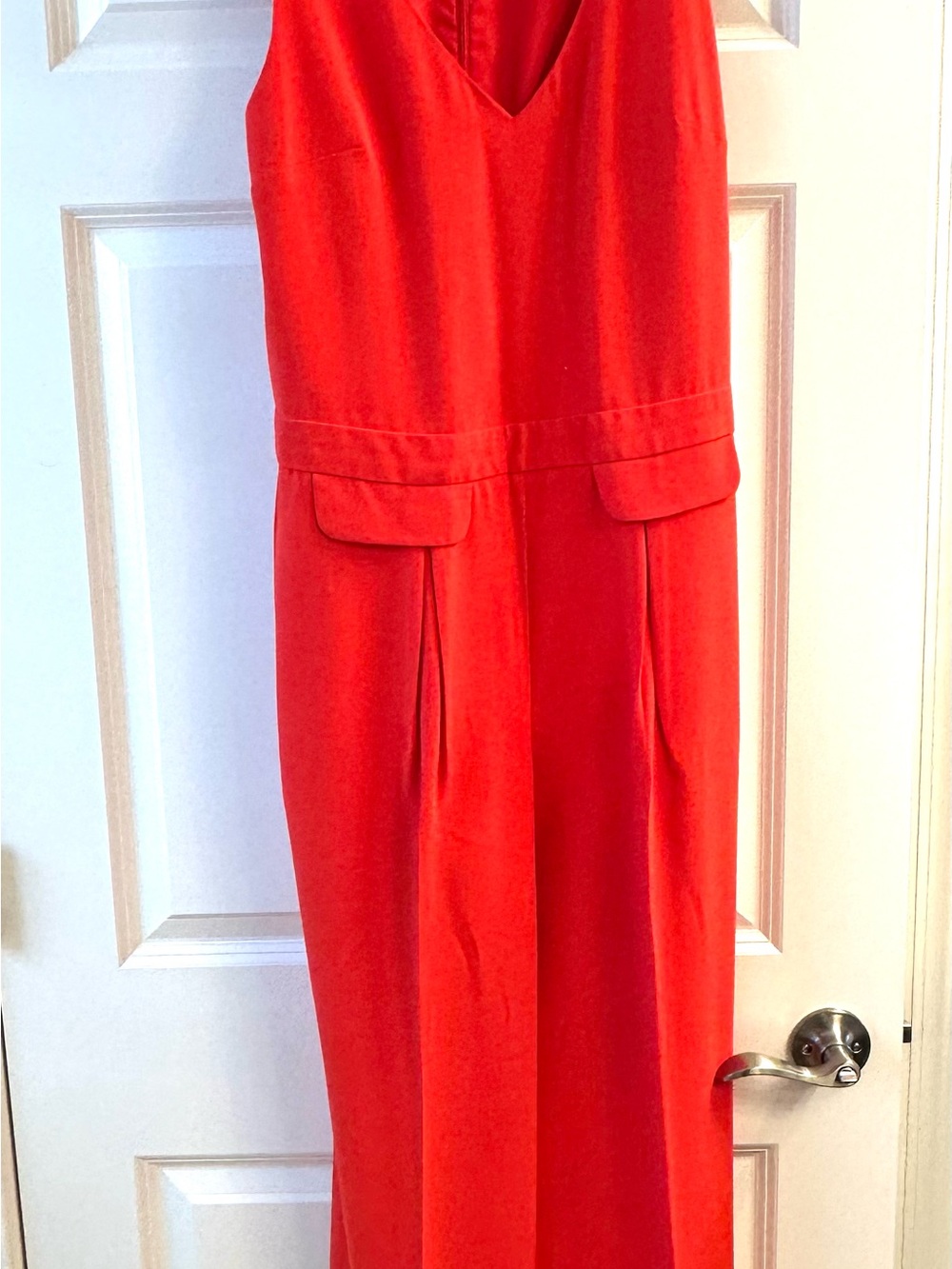 Trina Turk Bright Deep Orange V-Neck Jumpsuit